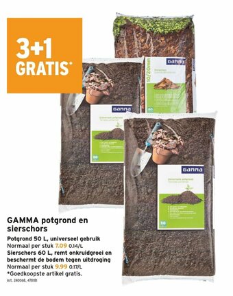 GAMMA Gamma potgrond en sierschors aanbieding