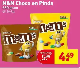 Kruidvat M&m choco en pinda aanbieding