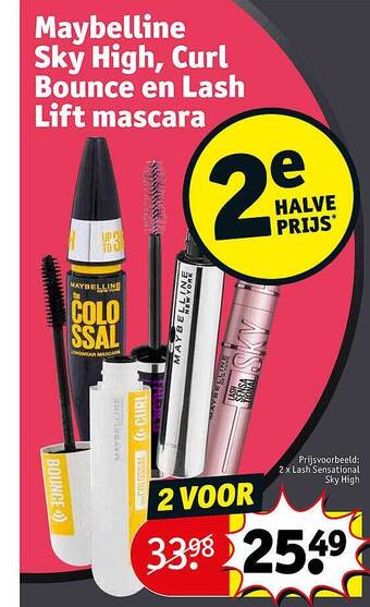 Maybelline sky high, curl bounce en lash lift mascara