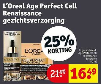 Kruidvat L'oréal age perfect cell renaissance gezichtsverzorging aanbieding