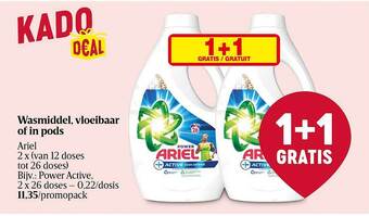 Delhaize Wasmiddel, vloeibaar of in pods ariel aanbieding