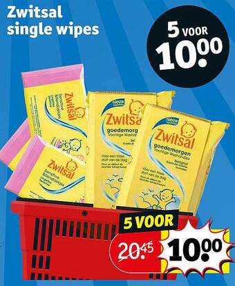 Kruidvat Zwitsal single wipes aanbieding