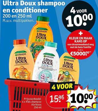 Kruidvat Ultra doux shampoo en conditioner aanbieding