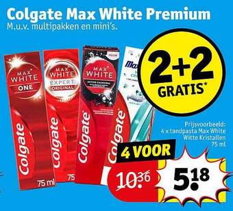 Kruidvat Colgate max white premium aanbieding