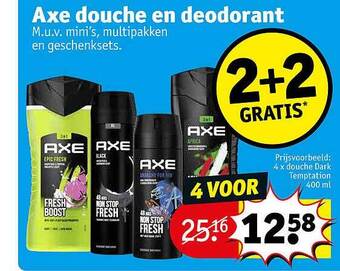 Kruidvat Axe douche en deodorant aanbieding