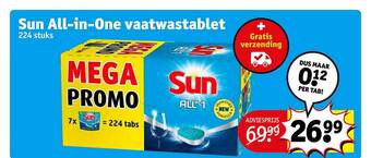 Kruidvat Sun all-in-one vaatwastablet aanbieding