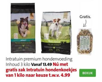 Intratuin Intratuin premium hondenvoeding inhoud 3 kilo aanbieding