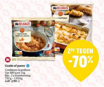 Delhaize Gratin of purée aanbieding