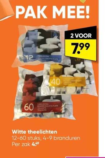Big Bazar Witte theelichten aanbieding
