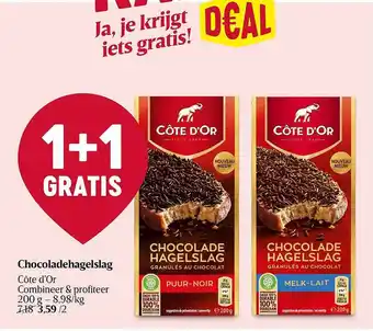 Delhaize Chocoladehagelslag côte d'or aanbieding