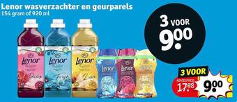 Kruidvat Lenor wasverzachter en geurparels aanbieding