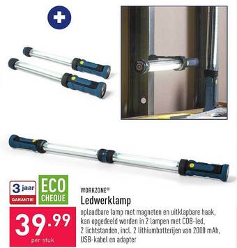 ALDI Workzone ledwerklamp aanbieding