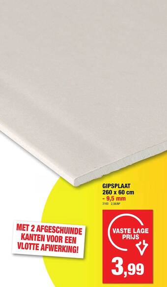 Hubo Gipsplaat 260 x 60 cm aanbieding