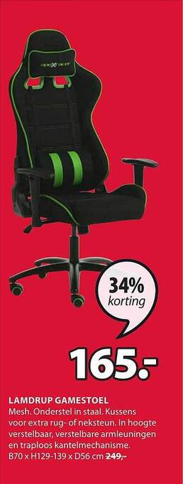 Jysk Lamdrup gamestoel aanbieding