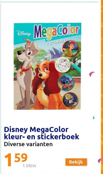 Action Disney megacolor kleur- en stickerboek aanbieding