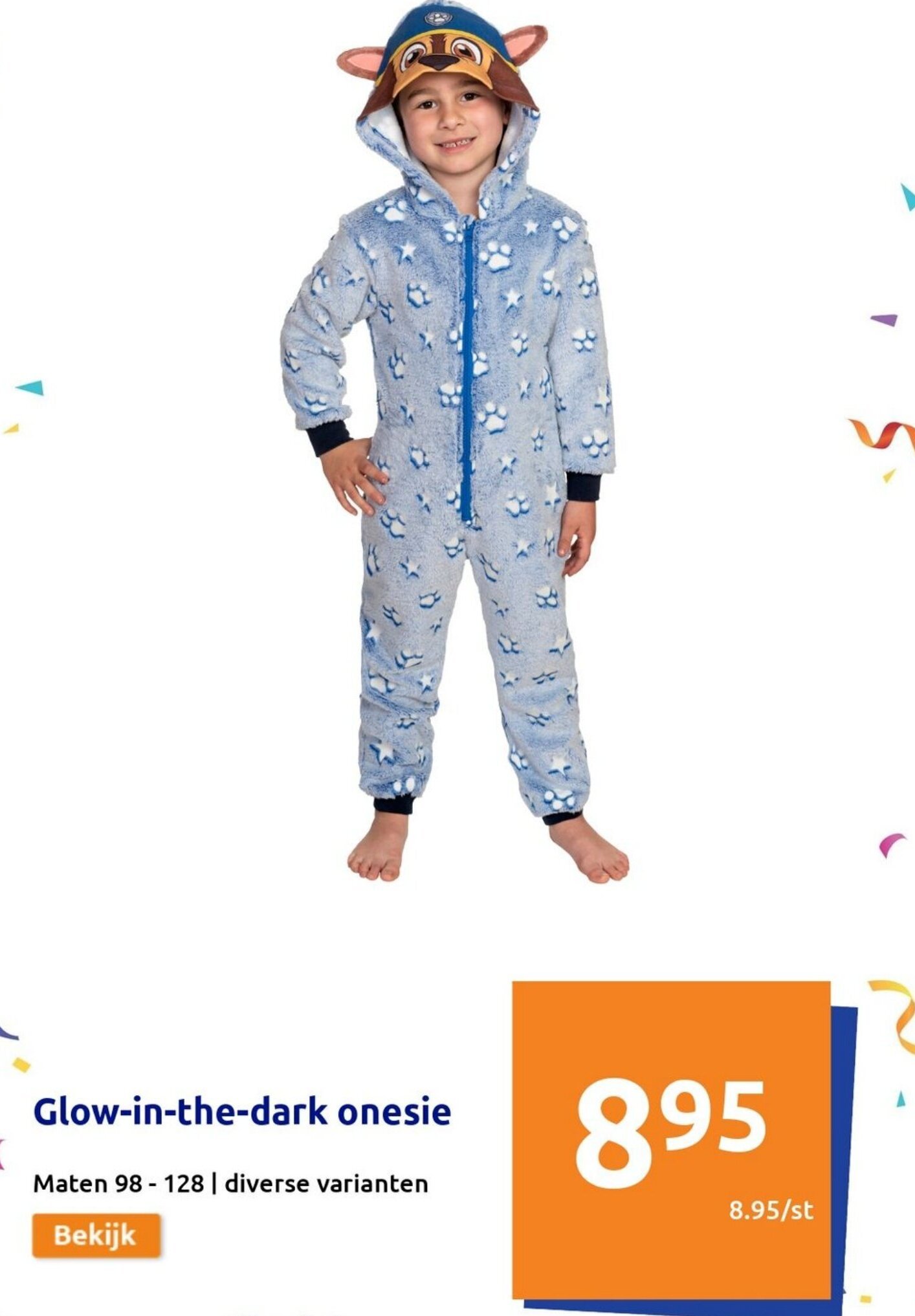 Glow in the dark onesie promotie bij Action