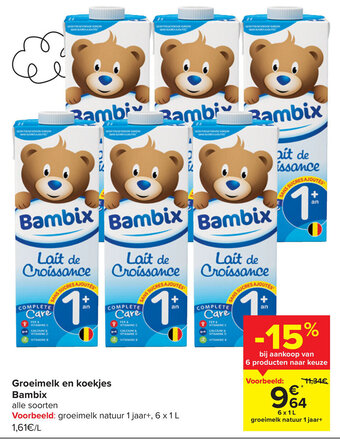 Carrefour Groeimelk en koekjes bambix aanbieding