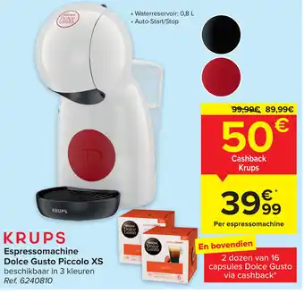 Carrefour Espressomachine dolce gusto piccolo xs ref. 6240810 aanbieding