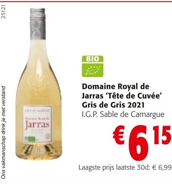 Colruyt Domaine royal de jarras 'tete de cuvee gris de gris 2021 aanbieding