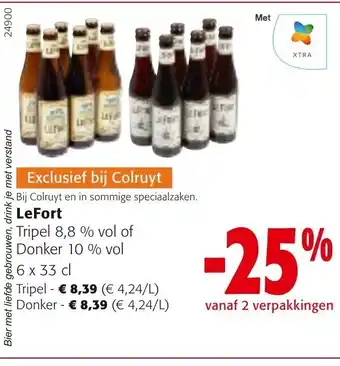 Colruyt Lefort tripel 8,8 % vol 6 x 33cl aanbieding