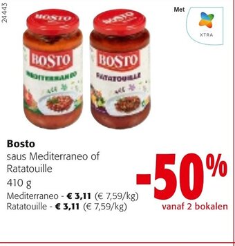 Colruyt Bosto saus mediterraneo of ratatouille aanbieding