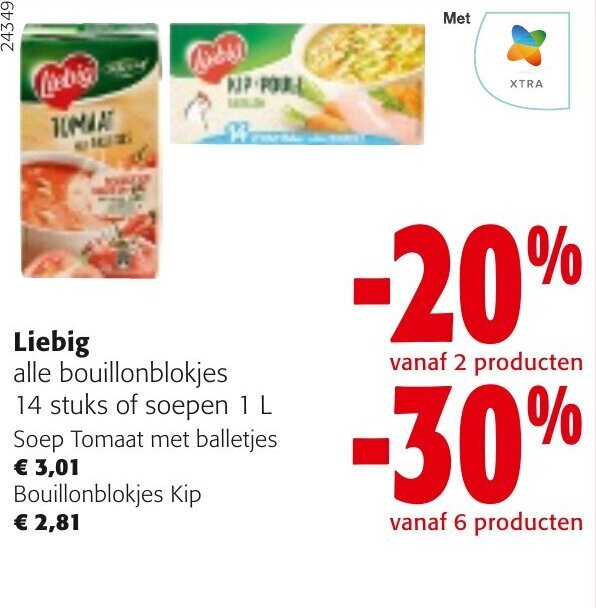 Liebig alle bouillonblokjes 14 stuks of soepen 1L soep tomaat met
