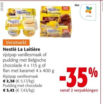 Colruyt Nestle la laitiere rijstpap vanillesmaak 4 x 115g aanbieding