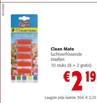 Colruyt Clean mate luchtverfrissende staafjes 10 stuks (8+2 gratis) aanbieding