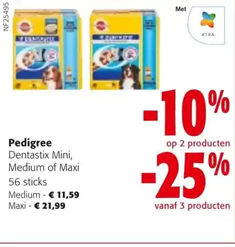 Colruyt Pedigree dentastix medium 56 sticks aanbieding