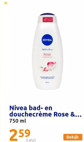 Action Nivea bad- en douchecrème rose aanbieding