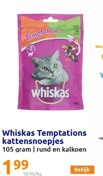 Action Whiskas temptations kattensnoepjes aanbieding