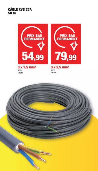 Hubo Cable xvb cca 50 m aanbieding