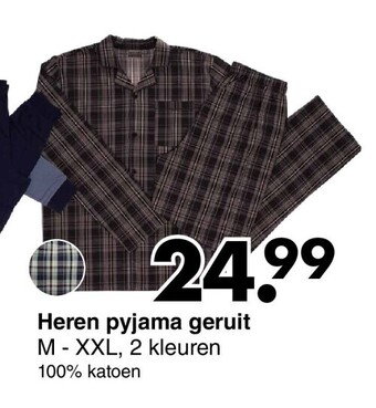 Wibra Heren pyjama geruit aanbieding