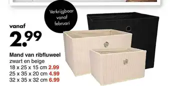 Wibra Mand van ribfluweel aanbieding