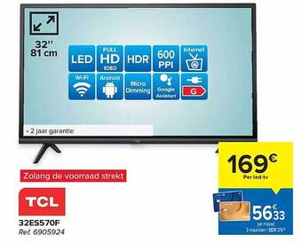 Carrefour Tcl ledtv aanbieding