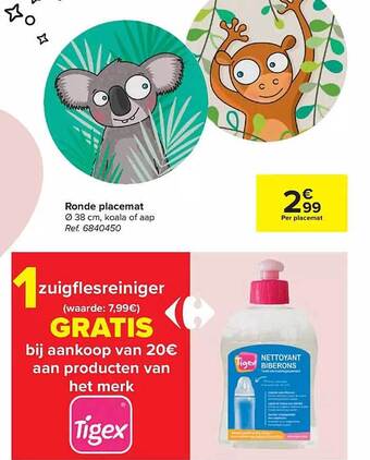 Carrefour Ronde placemat aanbieding