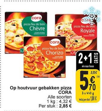 Cora Op houtvuur gebakken pizza aanbieding