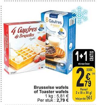Cora Brusselse wafels of toaster wafels aanbieding