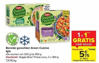 Carrefour Bereide gerechten green cuisine iglo aanbieding