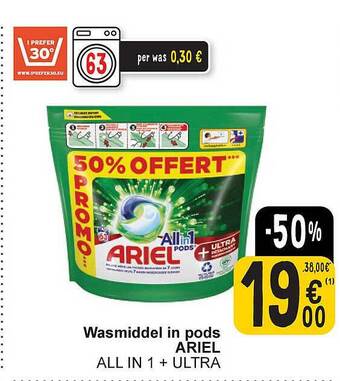 Cora Wasmiddel in pods ariel aanbieding