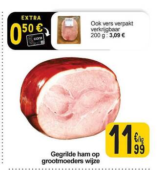 Cora Gegrilde ham op grootmoeders wijze aanbieding