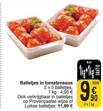 Cora Balletjes in tomatensaus aanbieding