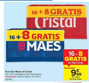 Carrefour Krat bier maes of cristal aanbieding