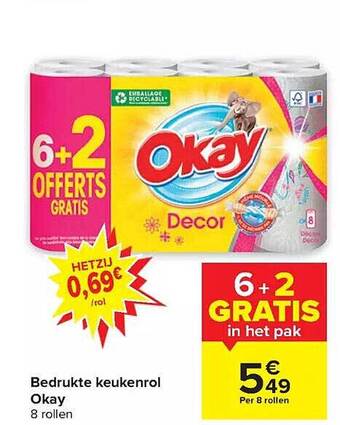 Carrefour Bedrukte keukenrol okay aanbieding