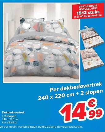 Carrefour Dekbedovertrek + 2 slopen aanbieding