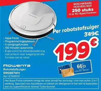 Carrefour Rowenta robotstofzuiger aanbieding
