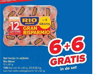 Carrefour Set tonijn in olijfolie rio mare aanbieding