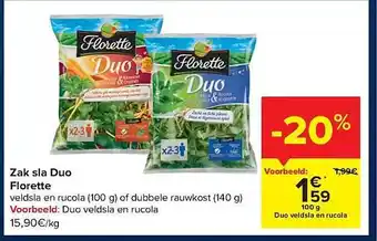Carrefour Zak sla duo florette aanbieding