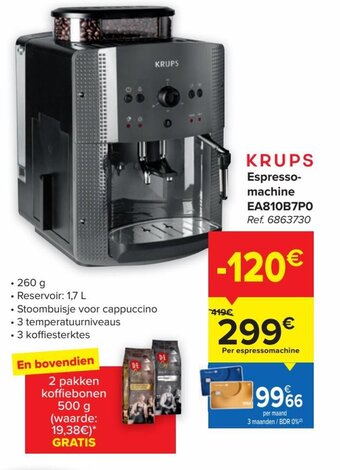 Carrefour Krups Espressomachine EA810B7P0 aanbieding