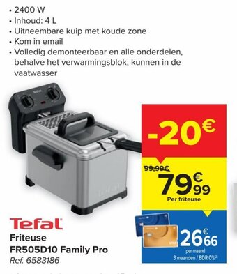 Carrefour Tefal Friteuse FR505D10 Family Pro aanbieding